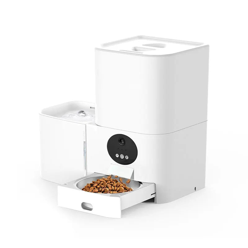 2-In-1 Durable Smart Wi-Fi Electric Pet Feeder 5L Automatic Cat Dog Water Dispenser 3L Small Size Pet Bowls Feeders Battery